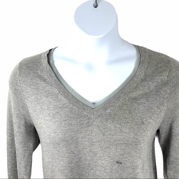 Lane Bryant Gray V Neck Lightweight Pullover Sweater - Picture 5 of 12